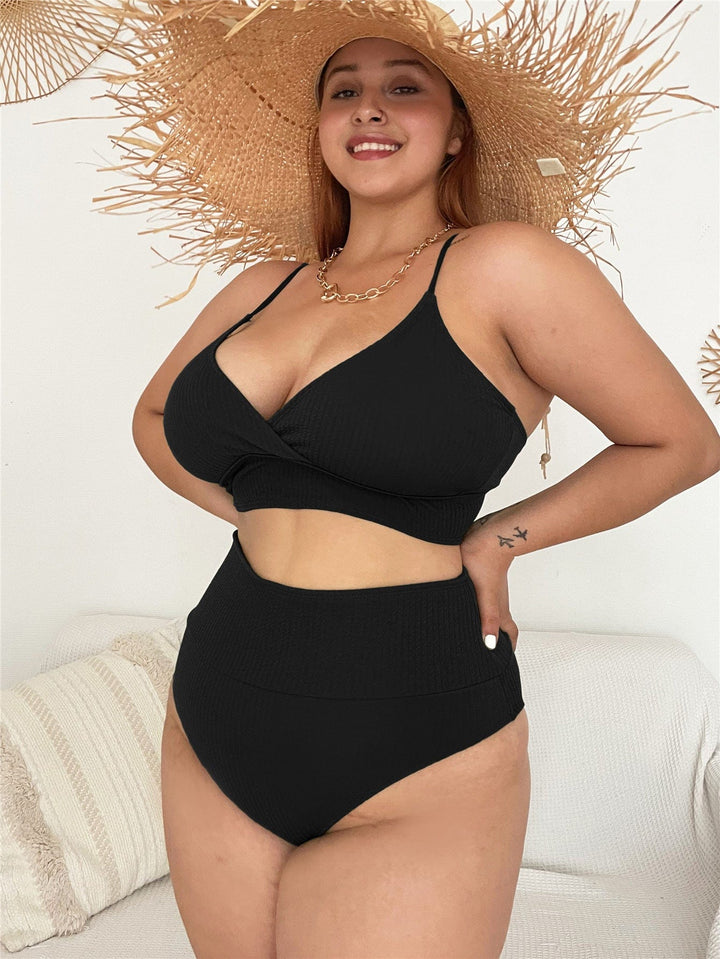 Biquini plus size de punto acanalado Gloria-Laurene.es
