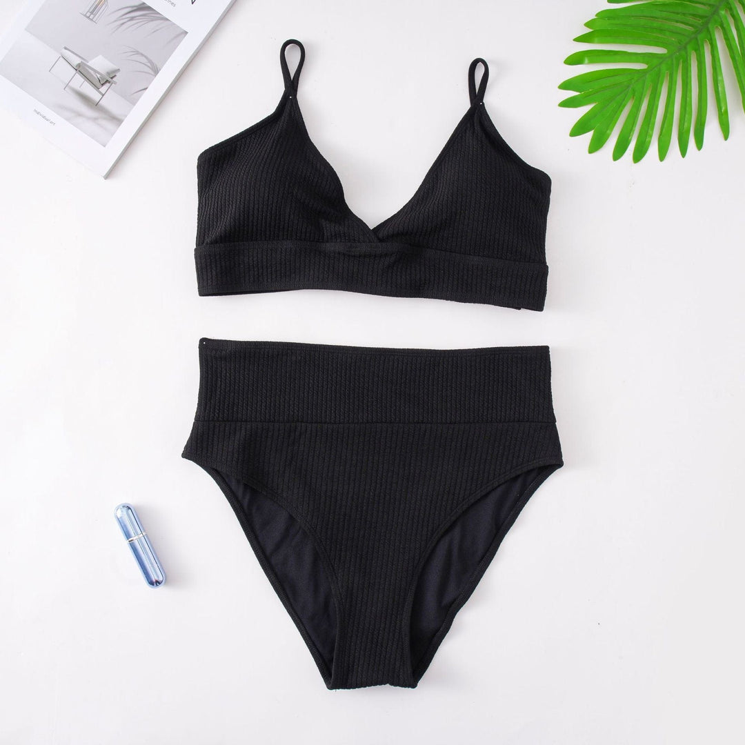 Biquini plus size de punto acanalado Gloria-Laurene.es