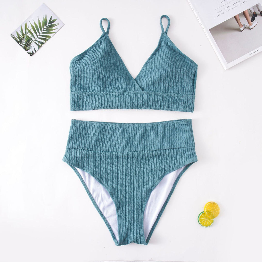 Biquini plus size de punto acanalado Gloria-Laurene.es