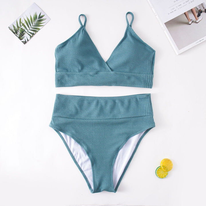 Biquini plus size de punto acanalado Gloria-Laurene.es