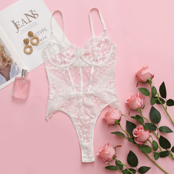 Body blanco de encaje Kassidy-Laurene.es