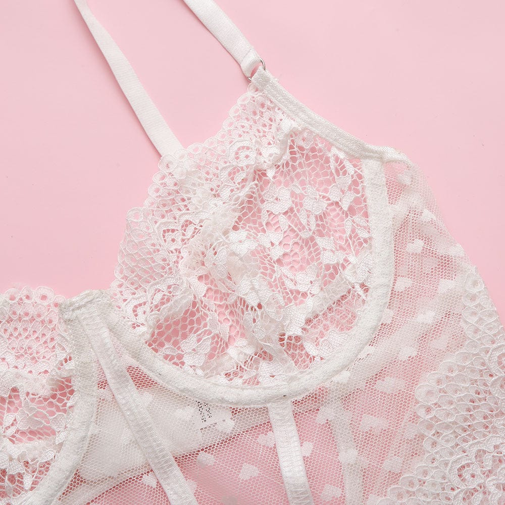 Body blanco de encaje Kassidy-Laurene.es