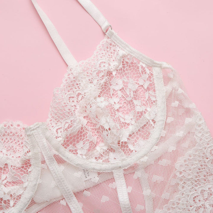 Body blanco de encaje Kassidy-Laurene.es