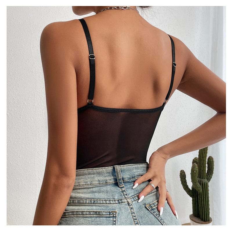 Body de encaje con cintas Lille-Laurene.es