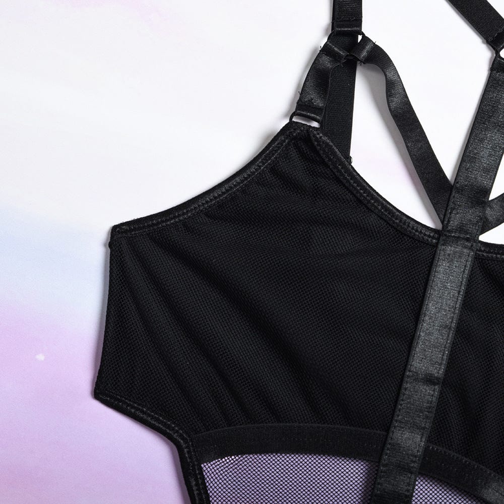 Body de malla con choker Adrienne-Laurene.es
