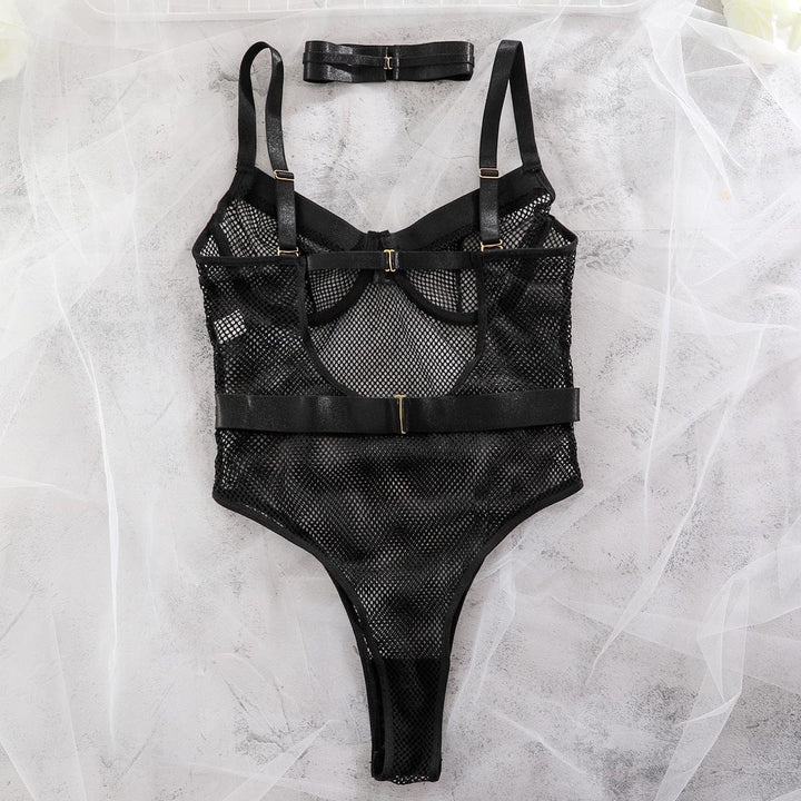 Body de malla con choker Tiffany-Laurene.es