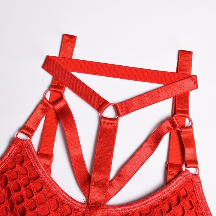 Body de rejilla con cintas Gabrielle-Laurene.es