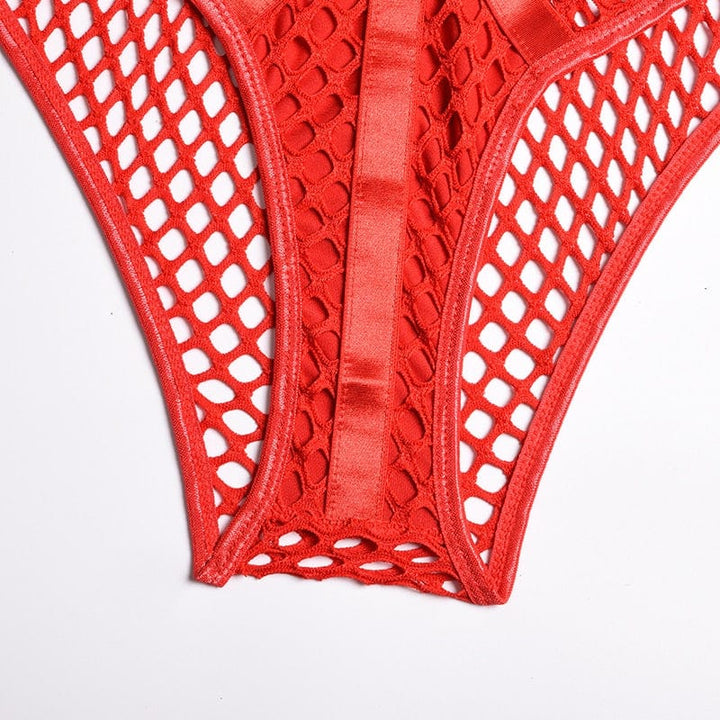 Body de rejilla con cintas Gabrielle-Laurene.es