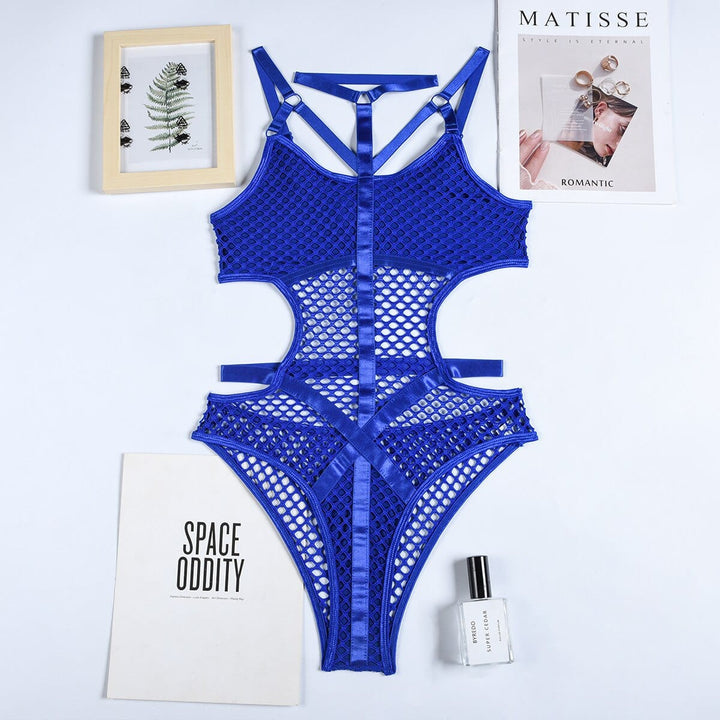 Body de rejilla con cintas Gabrielle-Laurene.es