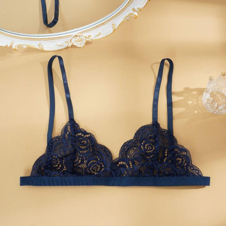 Bralette de encaje con copa triangular-Laurene.es