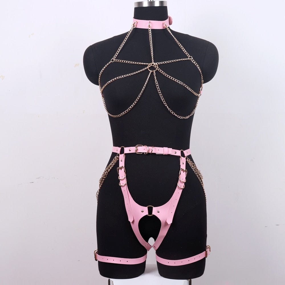 Conjunto de arneses con cadenas-Laurene.es