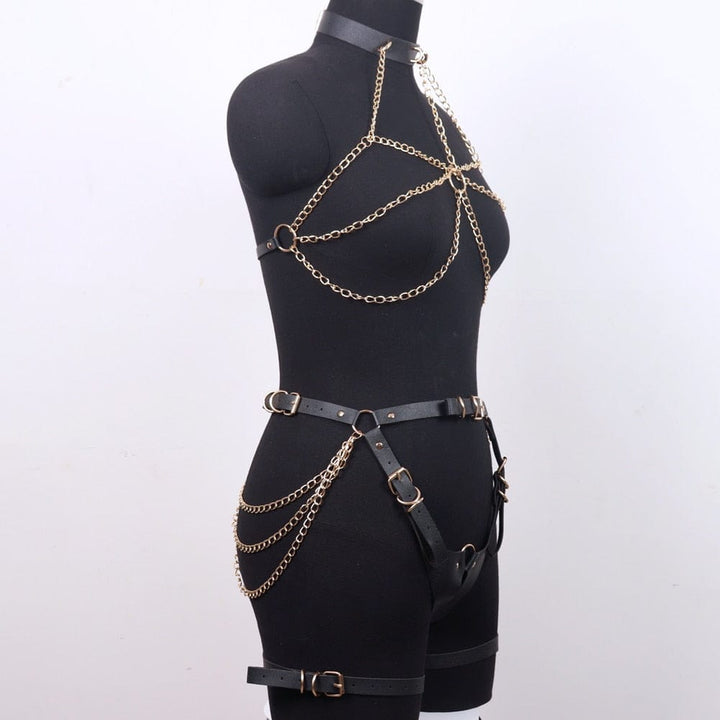 Conjunto de arneses con cadenas-Laurene.es