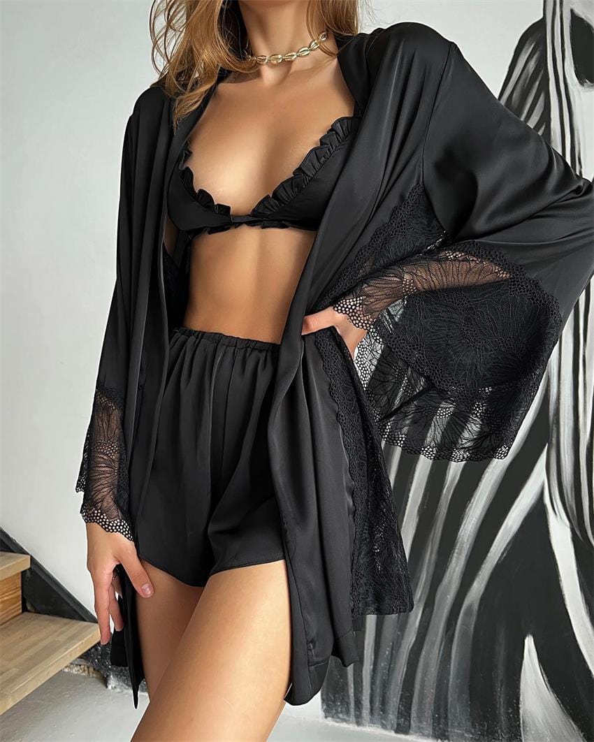 Conjunto de satén con bata Luisa-Laurene.es