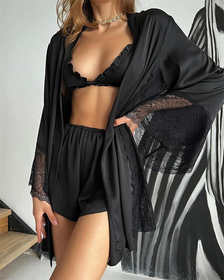 Conjunto de satén con bata Luisa-Laurene.es