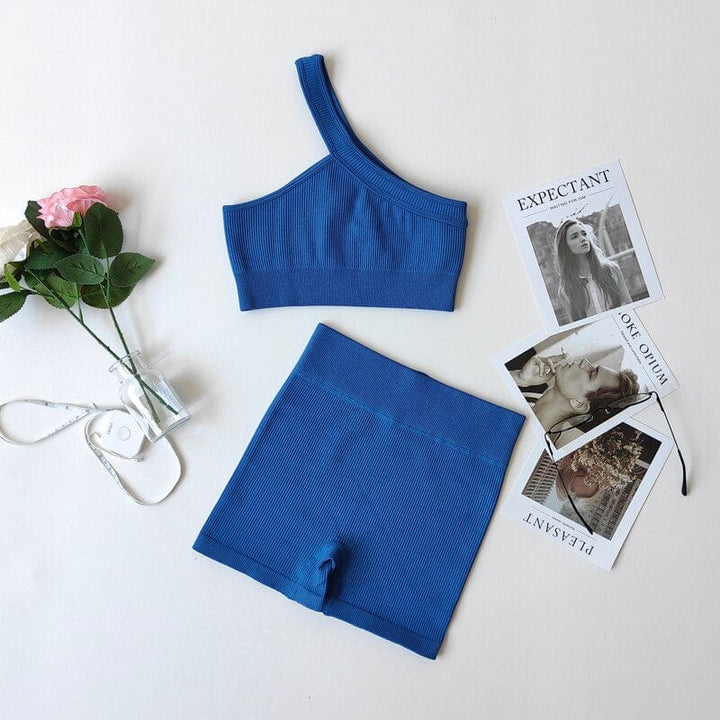 Conjunto deportivo con top de un sólo hombro-Laurene.es