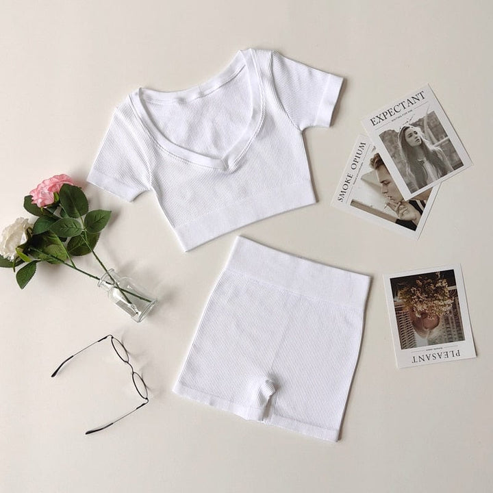 Conjunto deportivo de punto acanalado-Laurene.es