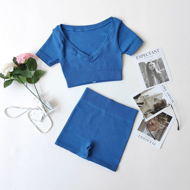 Conjunto deportivo de punto acanalado-Laurene.es