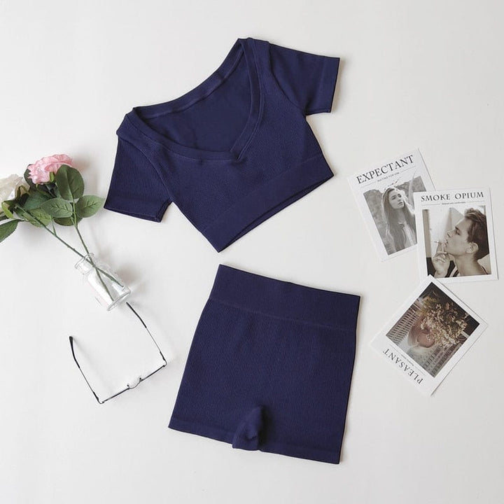 Conjunto deportivo de punto acanalado-Laurene.es