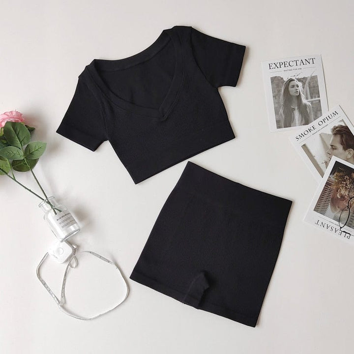 Conjunto deportivo de punto acanalado-Laurene.es