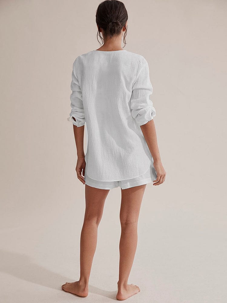 Pijama blanco de dos piezas-Laurene.es
