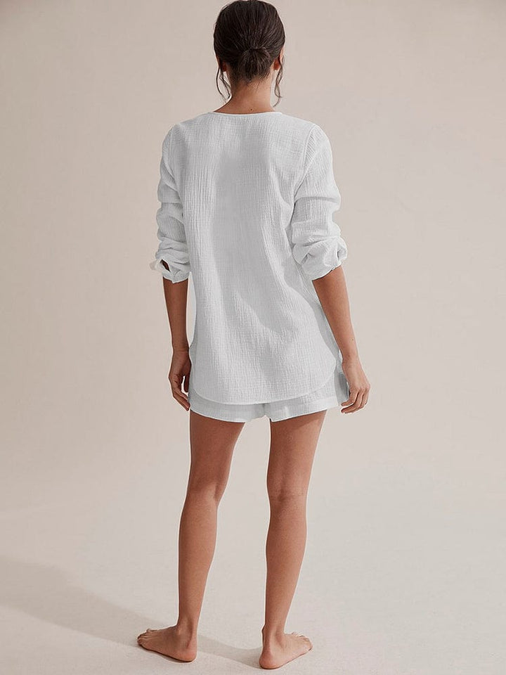 Pijama blanco de dos piezas-Laurene.es
