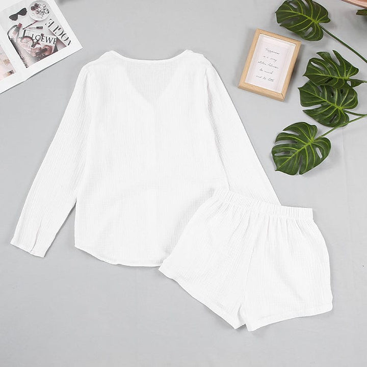 Pijama blanco de dos piezas-Laurene.es