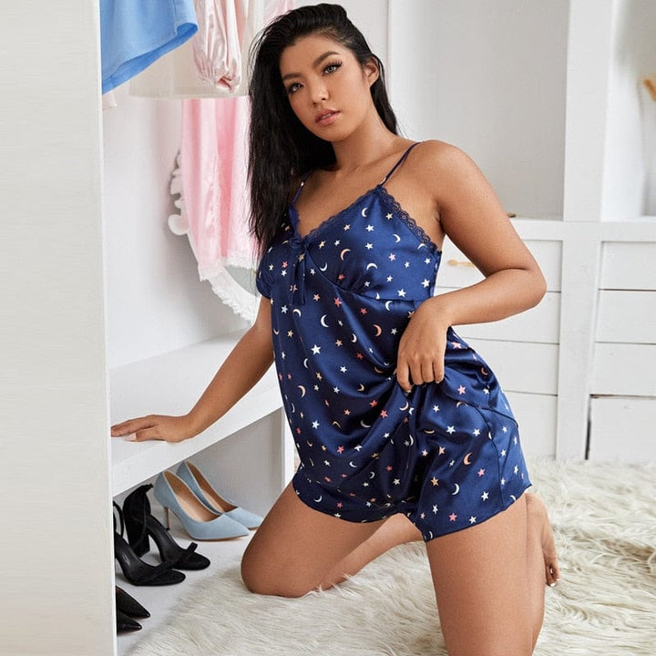 Pijama de satén plus size Jacklyn-Laurene.es