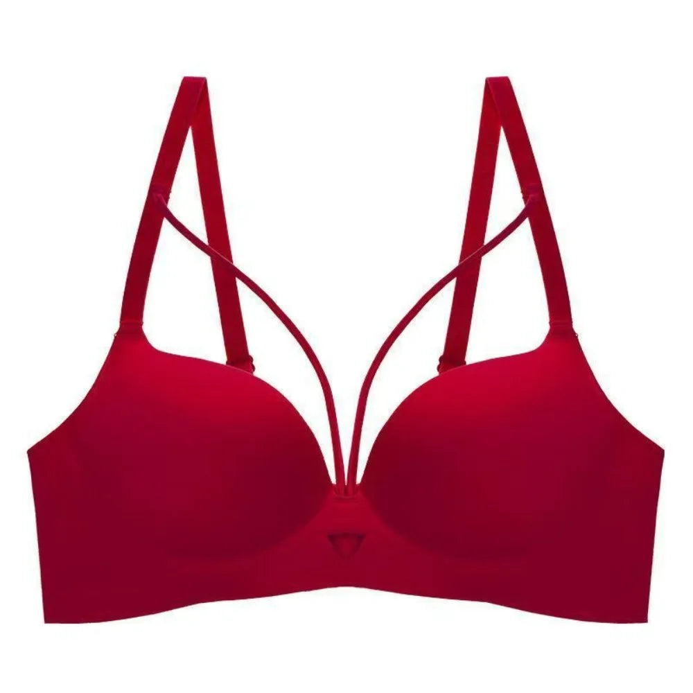 Sujetador push up con ribete de tiras