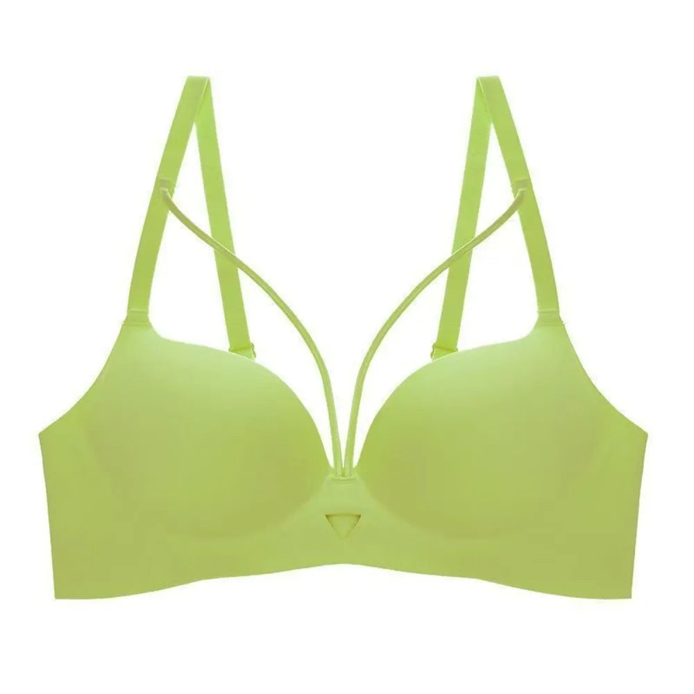 Sujetador push up con ribete de tiras