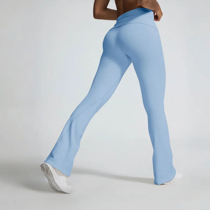 Pantalones de campana con cintura arrugada