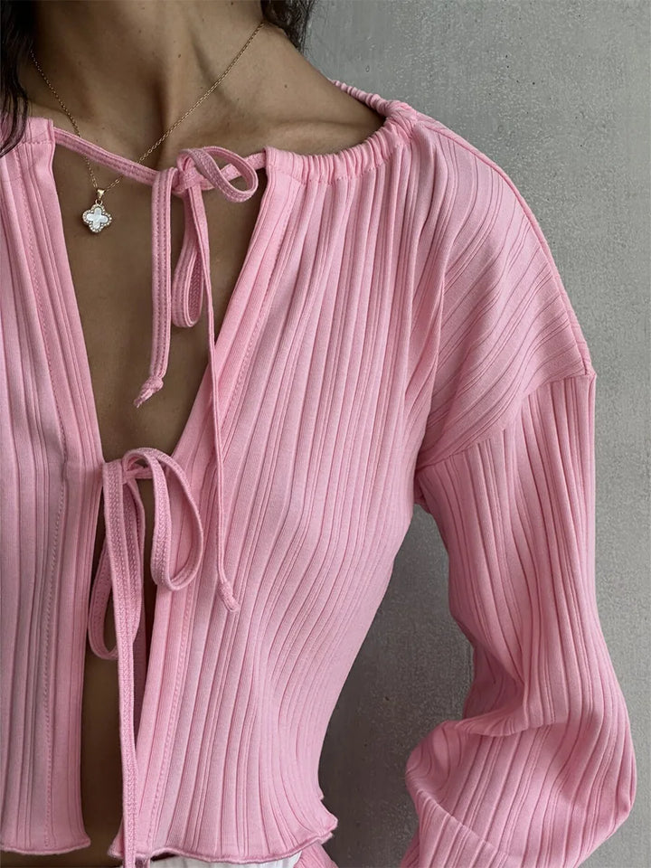 Conjunto de muselina con top lazado