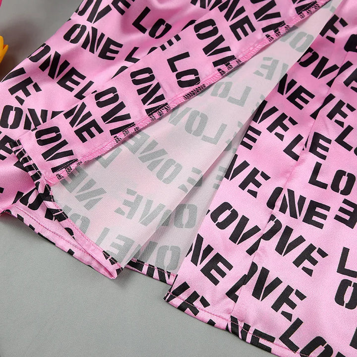 Conjunto de pijama con bata con estampado