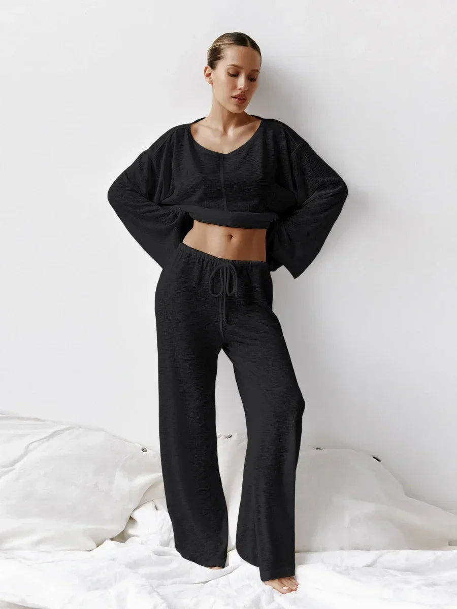 Conjunto de ropa semitransparente de algodón