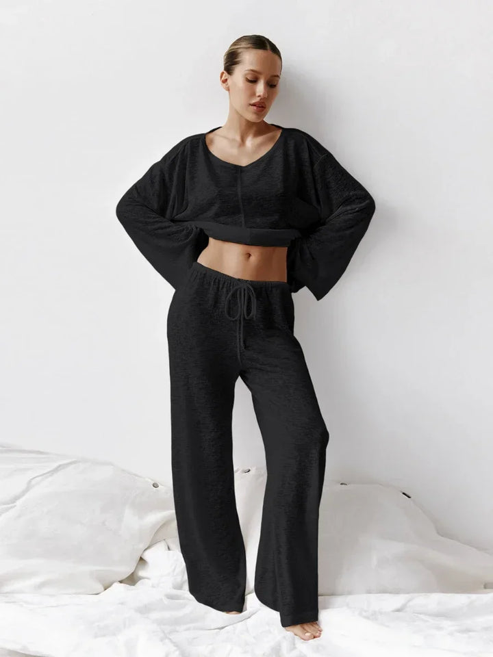 Conjunto de ropa semitransparente de algodón