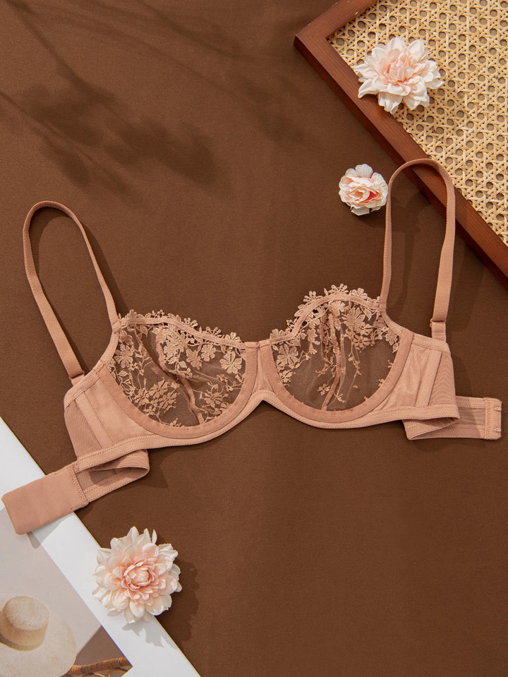 Sujetador de encaje floral