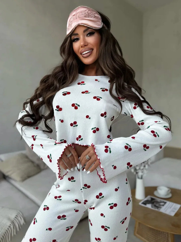 Pijama de punto acanalado con estampado