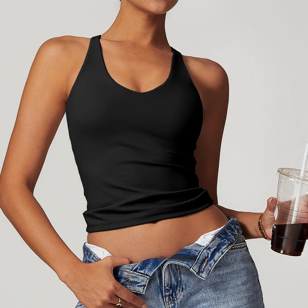 Top deportivo con tirantes cruzados