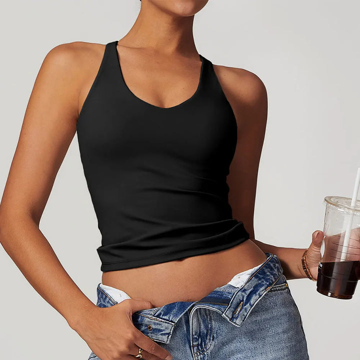 Top deportivo con tirantes cruzados