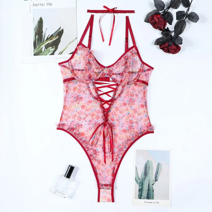 Body de malla floral