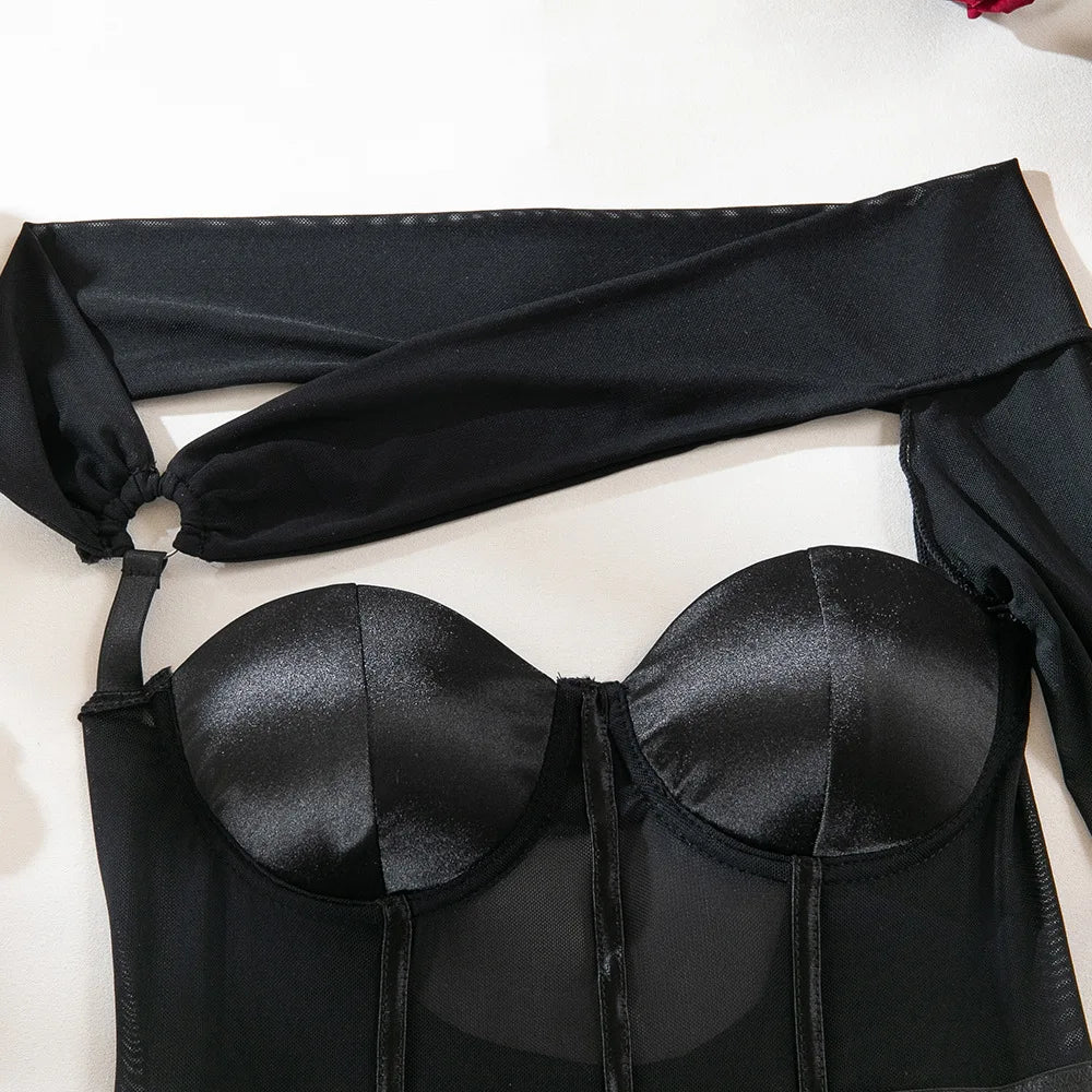 Body asimétrico con manga larga