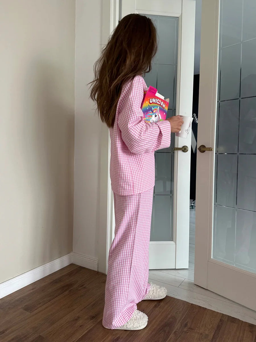 Pijama a cuadros de algodón