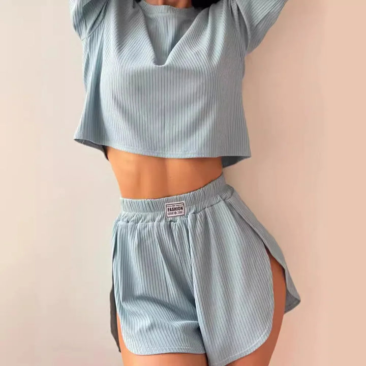 Pijama de punto acanalado