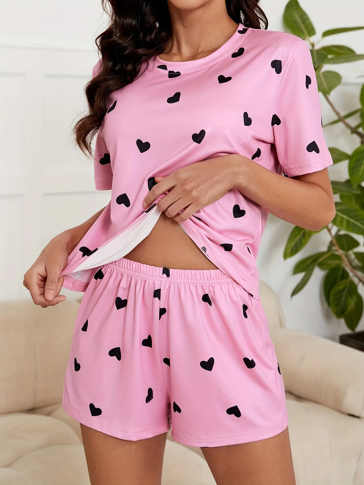 Pijama corto con corazoncitos