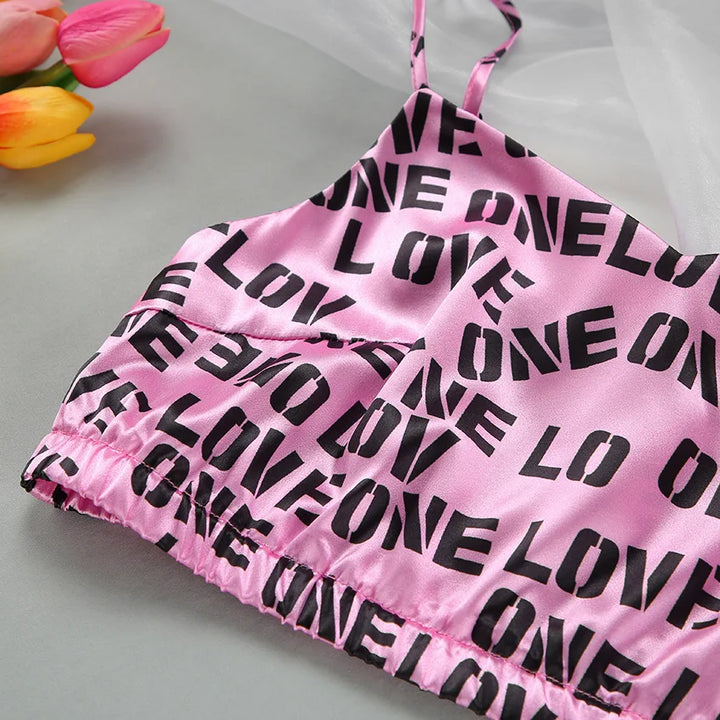 Conjunto de pijama con bata con estampado