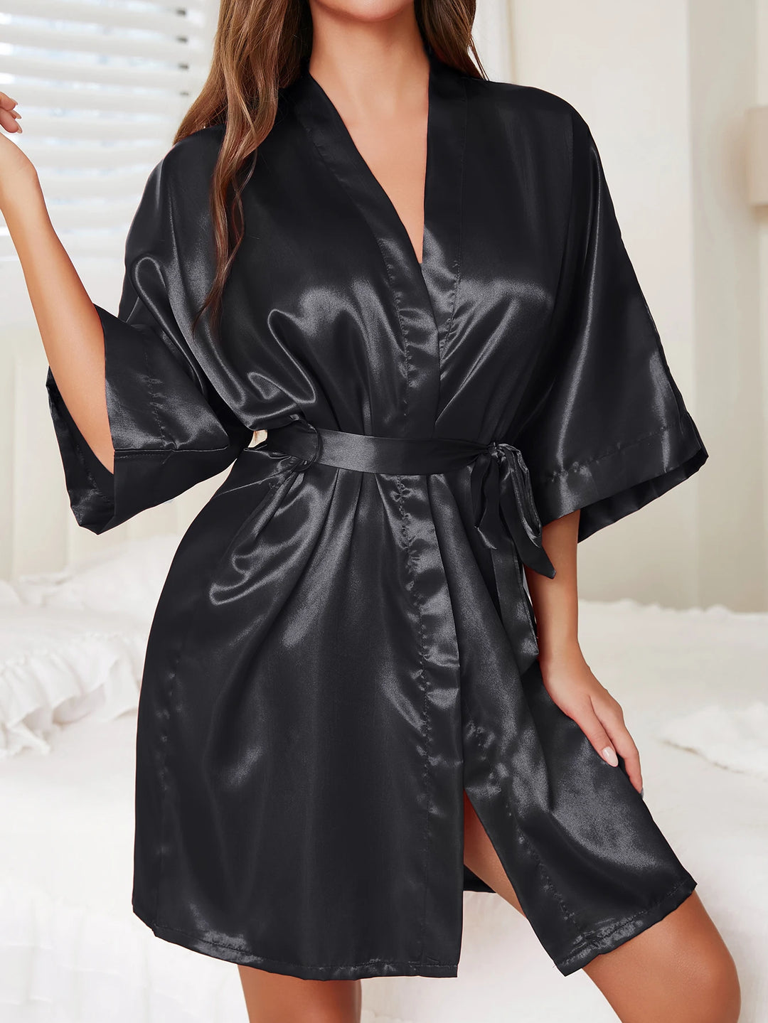 Bata de raso estilo liso