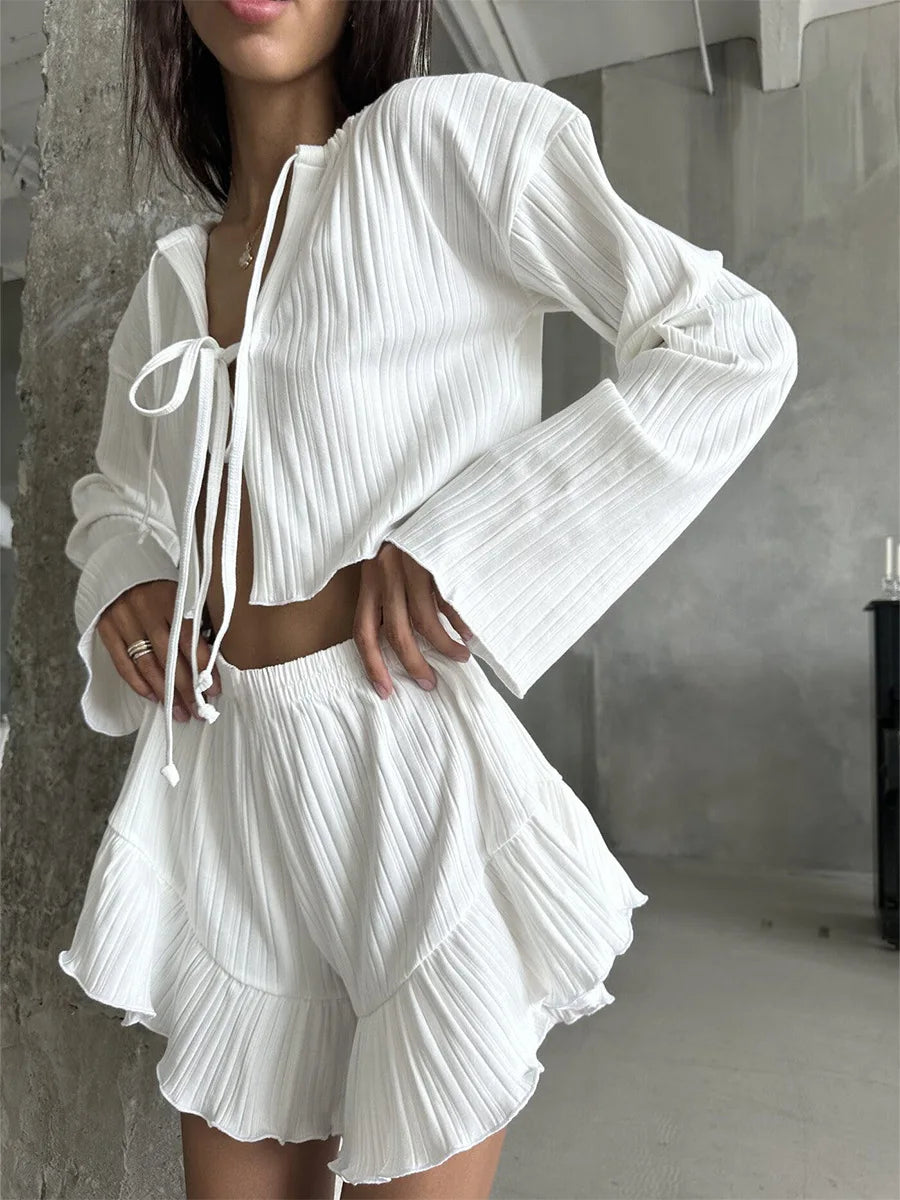 Conjunto de muselina con top lazado