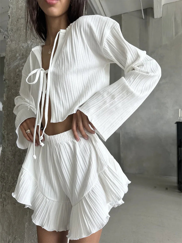 Conjunto de muselina con top lazado