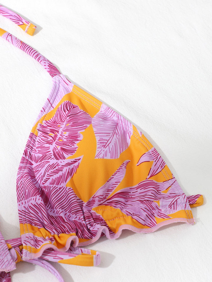 Biquini con pareo y estampado