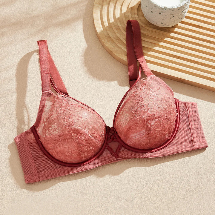 Sujetador con copa de encaje y lacito