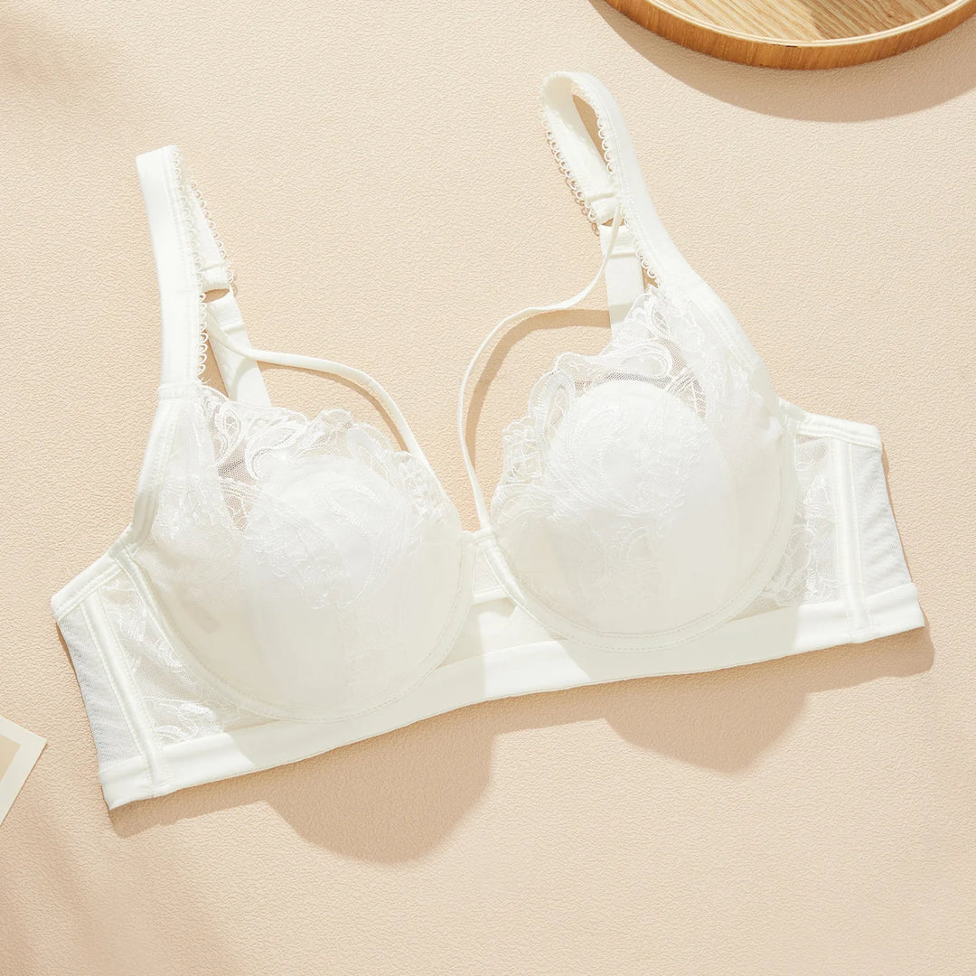 Sujetador con encaje y efecto semitransparente
